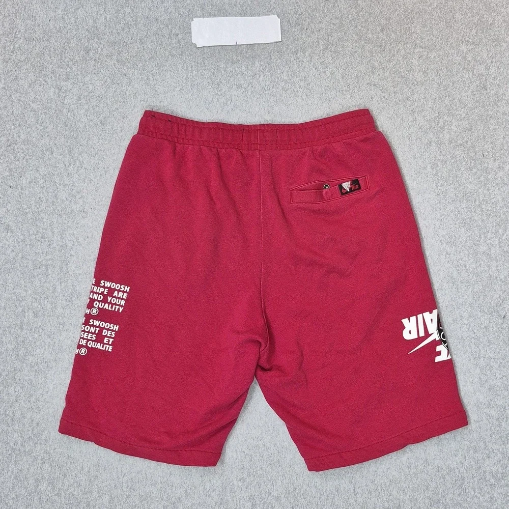 Jordan Men Activewear Shorts M Red Embroidered‎ Sweat Jumpman Wing Logo